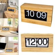 Dickly Wooden Frame Flip Clock for Desk 21.5x7.2x12.3cm AM/PM for Hotel Yoga Room