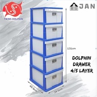 💥SG Seller💥Twins Dolphin Standing Drawer 4 Layer & 5 Layer
