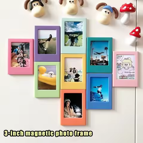 3 Inch Magnetic Photo Frames Colorful Mini Picture Frames Magnet Refrigerator Fridge Sticker for Hom