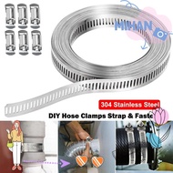 MIHAN Hose Clamps, Large 304 Stainless Steel Hose Clamp Strap,  Adjustable Pipe Ducting Hose Clamp P