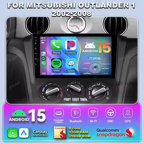 Car Radio Android 14 For Mitsubishi Outlander 1 2002-2008 WIFI+4G Viedo Player Carplay Systems Snapd