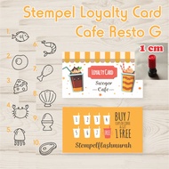 Cafe stamp G loyalty card resto snack food fast food culinary food stall automatic ink flash stamp s