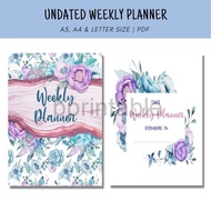 [PDF] Undated Weekly Planner, Daily Goals, Planner Insert, Notebook, Planner Book