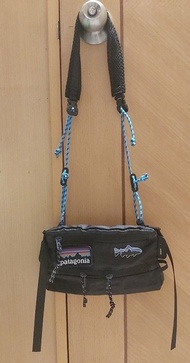 Patagonia Black Waist Bag/Crossbody Bag with Patches