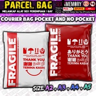 50/100pcs Beg Kurier Courier Bag Pocket Parcel Plastic Pos Plastik Kurier Beg Flyers Courier Packing