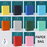 [10pcs] Paper Bag Shopping Bag Bag Retail Bag Colour Kraft Paper Bag Wedding Birthday Bag