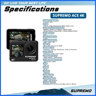 ◨ ♚ ⭐ Supremo Ace 4K Dual Display Waterproof Action Camera 4K/60FPS Remote Control WiFi Waterproof