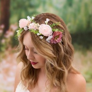 Flower Crown Crown Tie Headband/ PREMIUM Flower Crown Tie