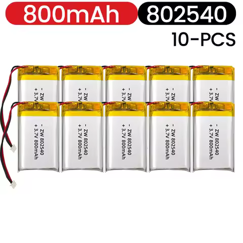 802540 Lipo 800mAh 3.7V 082540 Lithium Battery Li Polymer Batteries for Flashlight Remote Controller