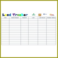 ┤ ◰ ◳ A4 GCASH & LOAD TRACKER 80sheet