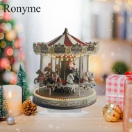 [Ronyme] Christmas Carousel Figurines Decoration Collectable Carousel Ornament for Christmas Birthda