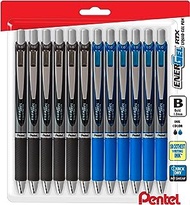 Pentel Energel Liquid Gel Pen- 1 Mm Bold 6 Black Ink &amp; 6 Blue Ink Pens Energel, Bulk Pack of 12 Combo RTX Retractable Deluxe Liquid Gel Pen.