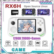 [I O J E] RX6H Retro Handheld Video Game Console 3.5 Inch IPS Screen Linux Pocket Player 128GB 20000