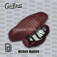 Cover Jok Model Caferecer Pelindung Jok Motor (Pakai Karet) Beat Scoopy Vario Pcx Nmax Aerox