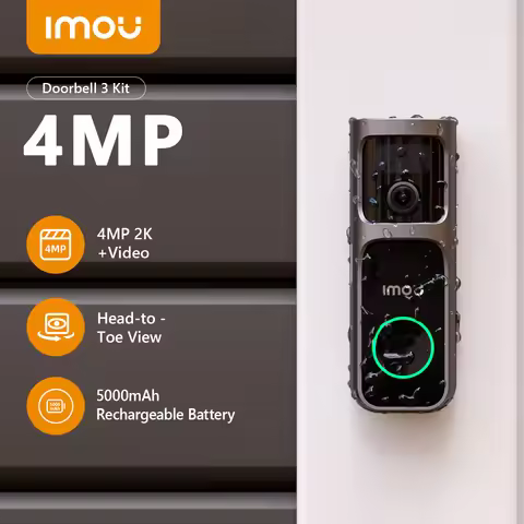 IMOU 2k Video Doorbell 3 with Chime fisheye lens Human Package Detection Rechargeable Battery Two-wa