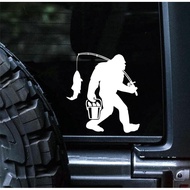 Sunset Graphics & Decals Big Foot Fishing Decal Vinyl Car Sticker Sasquatch Funny | Cars Trucks Vans