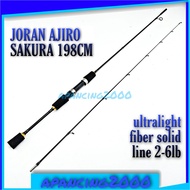 SATU SET joran pancing ultralight fiber solid lentur ajiro sakura 150 165 180 198 cm