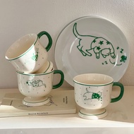 Export High-Legged Mug Cute Ceramic Cup High-Value Cup Summer Women's Water Cup Breakfast Cup Coffee