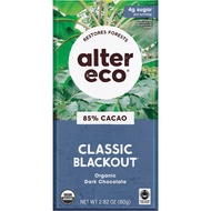 Alter Eco - Organic Dark Chocolate, Classic Blackout with 85% Cacao (2.82oz)