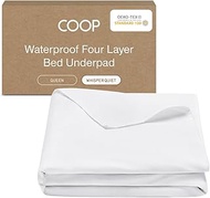Coop Home Goods - 4 Layer Washable Incontinence Pad (60" x 39.5") - Absorbs Up to 6 Cups - Waterproo