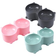 Double Dog Cat Bowls Cat Design Tilted Elevated Pet Water And Food Bowl Set Protective Cat Feeder Bowl Elevated Puppy Bowls For Small Dogs Pet Food And Water Bowls Feeder Bowls clever