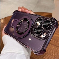 ที่วางโทรศัพท์แบบแม่เหล็กใช้กับไอโฟน 16 15 โปรแม็กซ์ ตัวเคสหรูหรา ชุบชั้นเคลือบแ ท่านแกรใส่ ป้องกันก