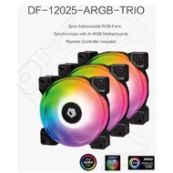 ID-COOLING DF-12025-ARGB-TRIO Triple 120mm Case FAN Set  [3 FAN / 1 FAN ]