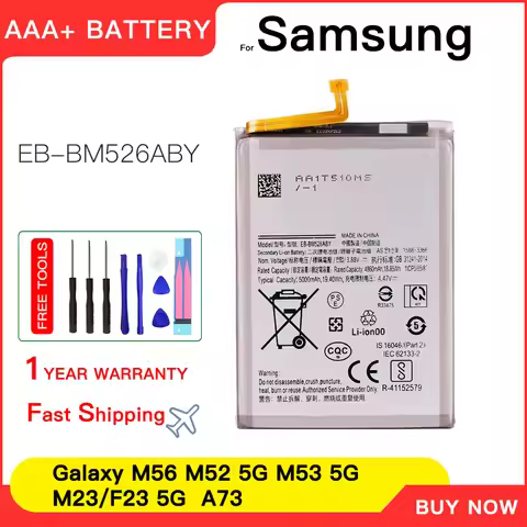 Genuine Battery EB-BM526ABY For Samsung Galaxy M56 M52 5G M23 F23 5G M53 5G A73 A23 EB-BM526ABS M33 