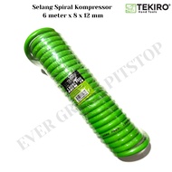 HIJAU TEKIRO Spiral Compressor Hose 6 meters 8 x 12 mm LARGE Hose SIZE Recoil Hose 6M x 8 x 12mm THI