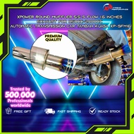 XPower Round Muffler 5.5 S Flow 1.6 Inches Exhaust For 850cc-2000cc Automatic Transmission Car Tamba