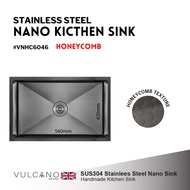 VULCANO 60cm x 46cm Nano Honeycomb Kitchen Sink - VNHC6046