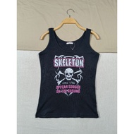 C.O.L.Z.A size L Black Cotton Tank Top With Skull Print New Condition. Very Beautiful And Cool Work 
