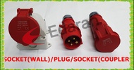 SHINOHAWA 4 PIN 16A SAFETY INDUSTRIAL COUPLING SOCKET / PLUG TOP / WALL SOCKET (IP44)