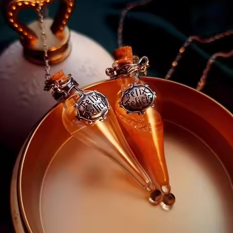 5X Glass Vial Cremation Pendant Necklace Ash Case Holder Keepsake Necklace Felix Felicis Magic Lucky