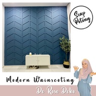 Siap Potong - Modern Wainscoting / Accent Wall / Batten Wall / Kayu Panel Hiasan Dinding Viral/ Boar