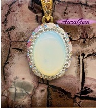 閃爆蛋白石吊墜頸鏈Oval Opal Pendant Necklace 首飾 accessory Auragem