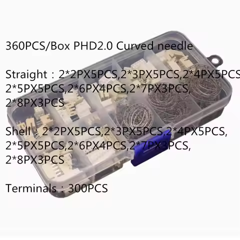 PHD 2.0MM Double Row 2X2P2X3P2X4P2X5P2X6P2X7P2X8 Pin PHD2.0 Connector Straight / Curved Needle Plug 