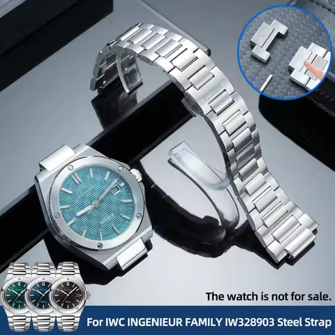 Solid Stainless Steel Strap For IWC INGENIEUR FAMILY IW328903 IW328901 IW328902 IW328907 Metal Brace