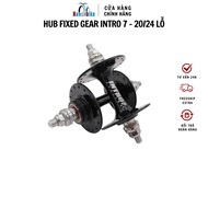 Fixed gear bicycle Hub set INTRO 7 front and rear bearings - Black - 20-24 Spoke holes