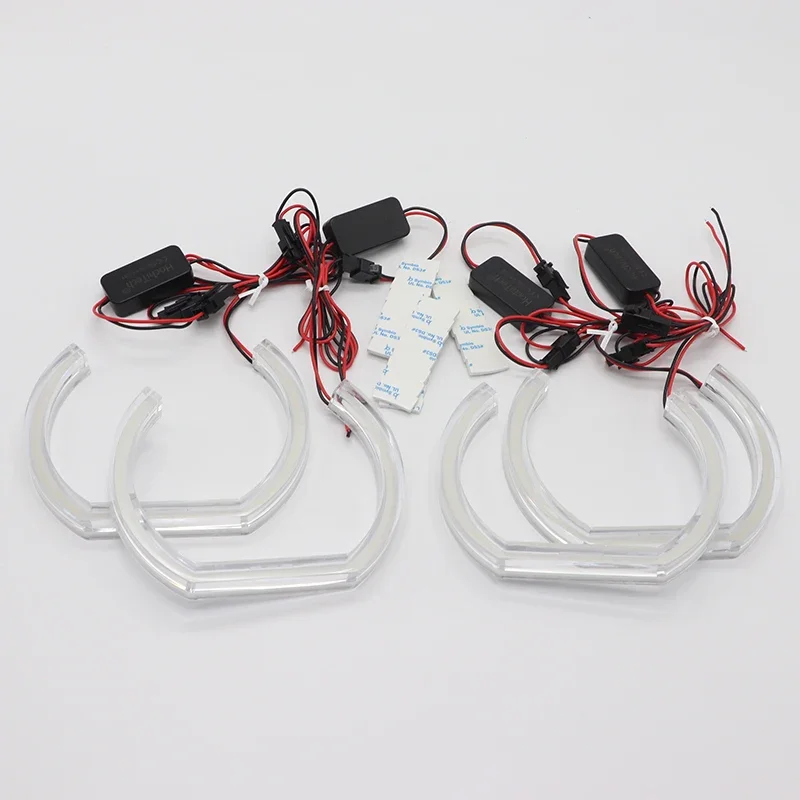 M สไตล์ Horseshoe สีขาวอะคริลิค LED Angel Eye Halo แหวนสําหรับ BMW 3er E91 E90 LCI 316i 318i 320i 32