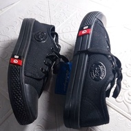 CODE U94G Plain Black School Shoes with Straps