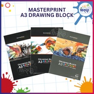 Masterprint Art Drawing Paper Block (A3 Size - 20 Sheets ) [135GSM / 165GSM / 200GSM]