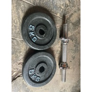 5kg barbell dumbbell plate total 10 kg and 35 cm long stick diameter 30mm