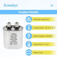 7.5 uF ±5% 7.5 MFD 370/440 VAC 50/60 Hz CBB65 CBB65A Oval Run Start Capacitor Fits for Central Air C