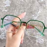 TR90Cermin Mata Myopia Poligon Wanita Bersih Tanpa Solek Cermin Cahaya Rata Bulat Muka Kelihatan Kurus Cermin Bingkai Ni