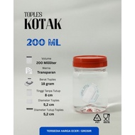 200ml Square Plastic Jar / 200ml Sambal Jar / 200ml Sambal Plastic Jar / 200ml Plastic Jar / Jar for