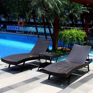 Outdoor Foldable Pool Lounge Chair, Leisure Rattan Balcony/beach Lounge Chair