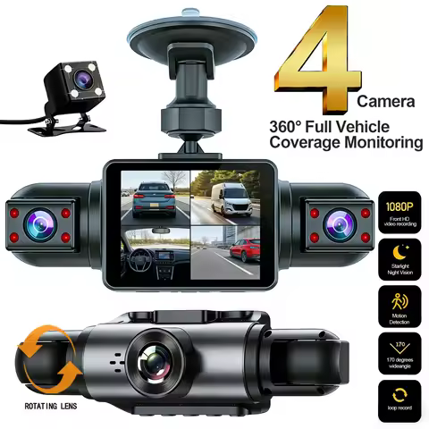 3/4 Lens 1080P Car DVR Dash Cam 360° Panoramic Camera Night Vision 24H Parking Monitor Video Recorde