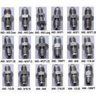 Part-1 Stainless Steel Brake Adapter Male AN3 AN4 To M10, M12, AN5, AN6, 3/8-24, 7/16-20, 7/16-24,  