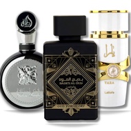 Lattafa Perfumes for Unisex 3 Piece Eau de Parfum Gift Set (Bade'e Al Oud Oud For Glory + Fakhar for